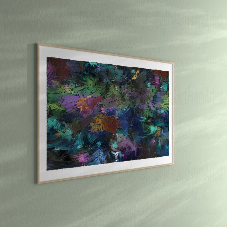Oil & Water Abstract, Original R.P.M.S. Digital Artwork, Digital Prints Download, Digital Download Wall Print, Wall Deco, Printable Art image 4