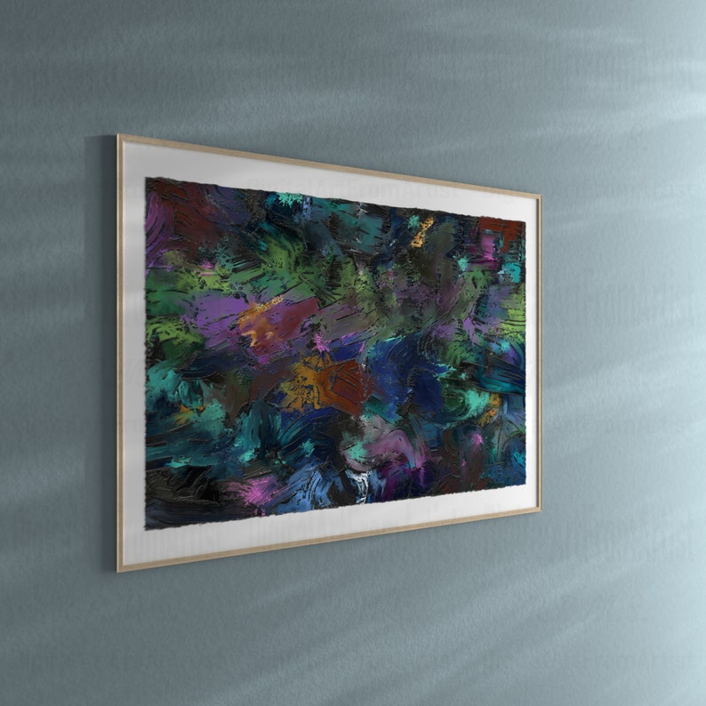 Oil & Water Abstract, Original R.P.M.S. Digital Artwork, Digital Prints Download, Digital Download Wall Print, Wall Deco, Printable Art image 3