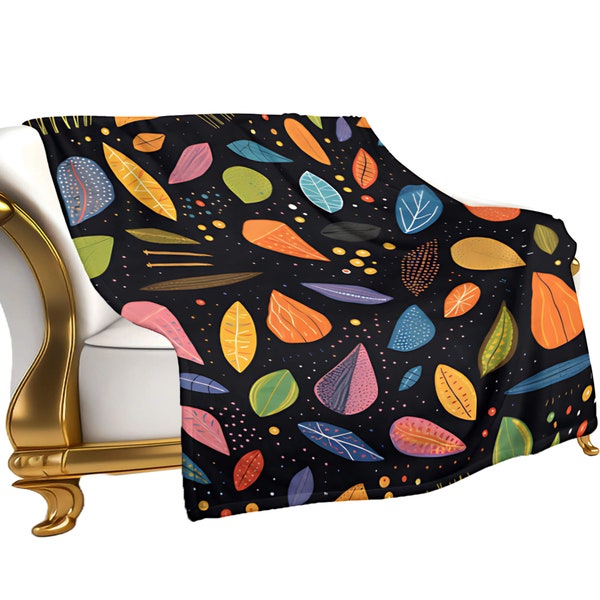 Leaf Throw Blanket Etsy