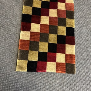 Checkerboard design, Geometric, square, multi color, Fine Wool , Hand made , Hand Knotted Rug image 1