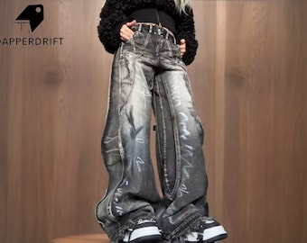 Outdoor Men's Denim Pants | Streetwear Fashion Design Style | Wide Leg Trouser