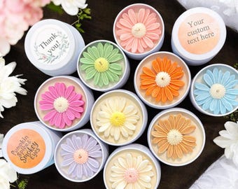 Daisy Candle Favor – Personalized Soy Candle 4oz | Wedding Favors, Bridal Shower Candles, Bridesmaid Gifts, Custom Favors Guest Thank You