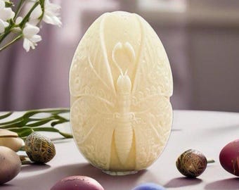 Osterei-Kerze - handgemachte dekorative Ei-Kerze mit Soja-Duft | Ostern Wohn Dekor, Frühlings Kerze, Oster Geschenk