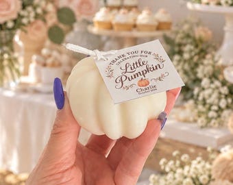 Pumpkin Baby Shower Candle Favor | Little Pumpkin Is on the Way | Fall Gift for Guests