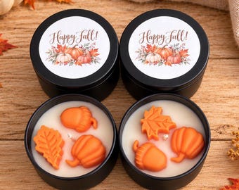 Bulk Autumn Soy Candle | Thanksgiving Gift | Handmade Fall Scented Candle Favors, Friendsgiving Gifts