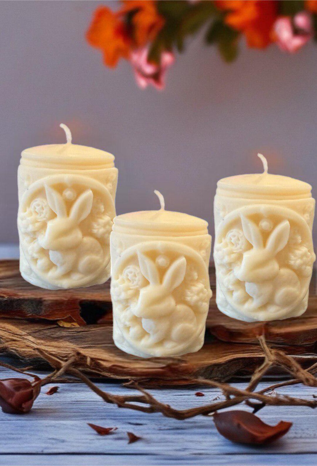 Bunny Pillar Candle | Handcrafted Soy Wax Scented Candle | Cute Rabbit ...