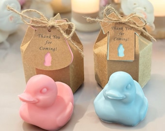 Velas para baby shower, recuerdos para niño y niña, regalo de agradecimiento para baby shower, vela de patito de goma para revelar el género, recuerdos de bautizo, recuerdos para bebé