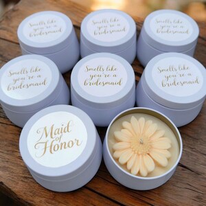 Bridesmaid Proposal Candle 4 oz | Will You Be My Bridesmaid Candle | Maid of Honor Gift | Handmade Daisy Floral Soy Candle