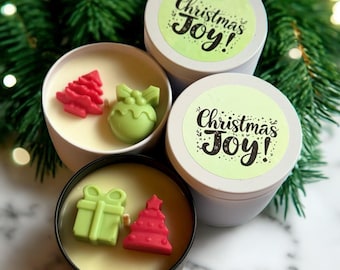 Julljus 115 ml: Handgjort doftljus med soja, julklapp, julljuspresent, julklapp