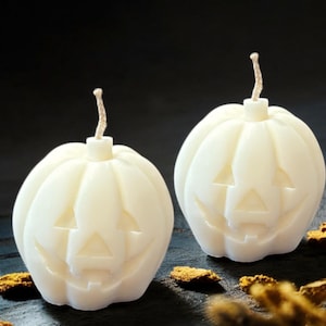 Pumpkin Shaped Soy Wax Candle, Spooky Halloween Candle Gift, Fall Decor