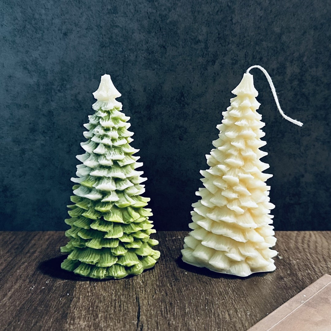 Christmas Tree Candle Pine Tree Candle Christmas Decor Soy Etsy