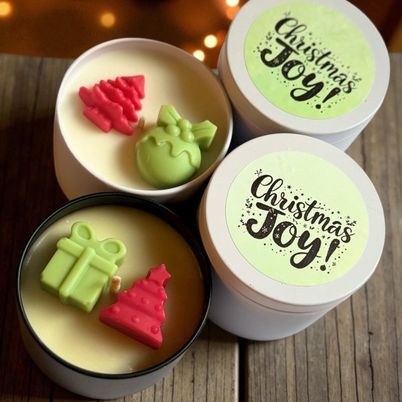 Christmas Candle 4oz: Handmade Soy Scented Candle, Holiday Candle Gift ...