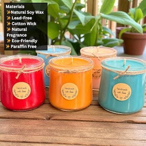 Rustic Farmhouse Candle, Hand Poured Organic Soy Wax Candle, Cozy Cottage Decor, Reusable Glass Jar Candle, Country Style Home Decor 5 oz