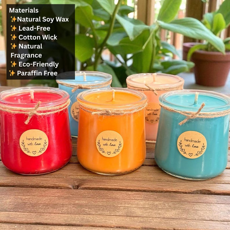 Rustic Farmhouse Candle, Hand Poured Organic Soy Wax Candle, Cozy Cottage Decor, Reusable Glass Jar Candle, Country Style Home Decor 5 oz