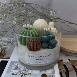 Cactus Candle, Succulent Candle, Plant Candle, Gift for Her, Succulent Decor, Plant Lover Gift, Candle Gift for Mom, Soy Wax Scented Candle