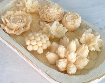 Blooming Flower Dough Bowl Candle – Handmade Scented Soy Wax Candle, Birthday Gift, Gift for Mom, Wedding & Home Decor, Valentines Day Gift