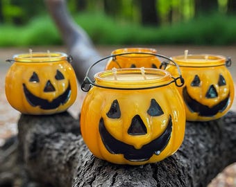 Vela de soja con forma de calabaza: decoración para el hogar, Halloween, Acción de Gracias, regalo de vela de otoño