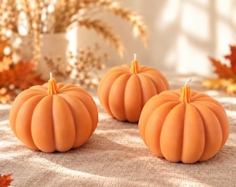 Pumpkin Candle, Fall Home Decor, Thanksgiving Hostess Gift, Housewarming Gift, Autumn Candle, Cozy Kitchen Decor, Farmhouse Pumpkin, 1 pc