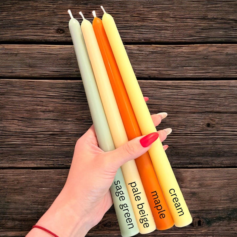 Taper Candles, Fall Candle Sticks, Thanksgiving Taper Candles Fall Decor, Blended Soy & Beeswax, Fall Tapered Candles, Fall Candle Gift 1pc