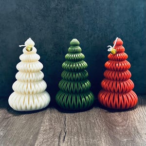 Christmas Tree Candle, Soy Wax Holiday Candle, Christmas Candles for Gifts & Decor, Winter Candles, Snow Tree Candle, Festive Candle Gift
