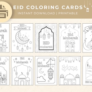Karty do kolorowania Eid, Karty Eid DIY, Karty Eid do druku, Aktywności dla dzieci Eid, Karty Eid Mubarak, Eid Al Fitr, Pomysły na Eid, Impreza Eid, Rzemiosło
