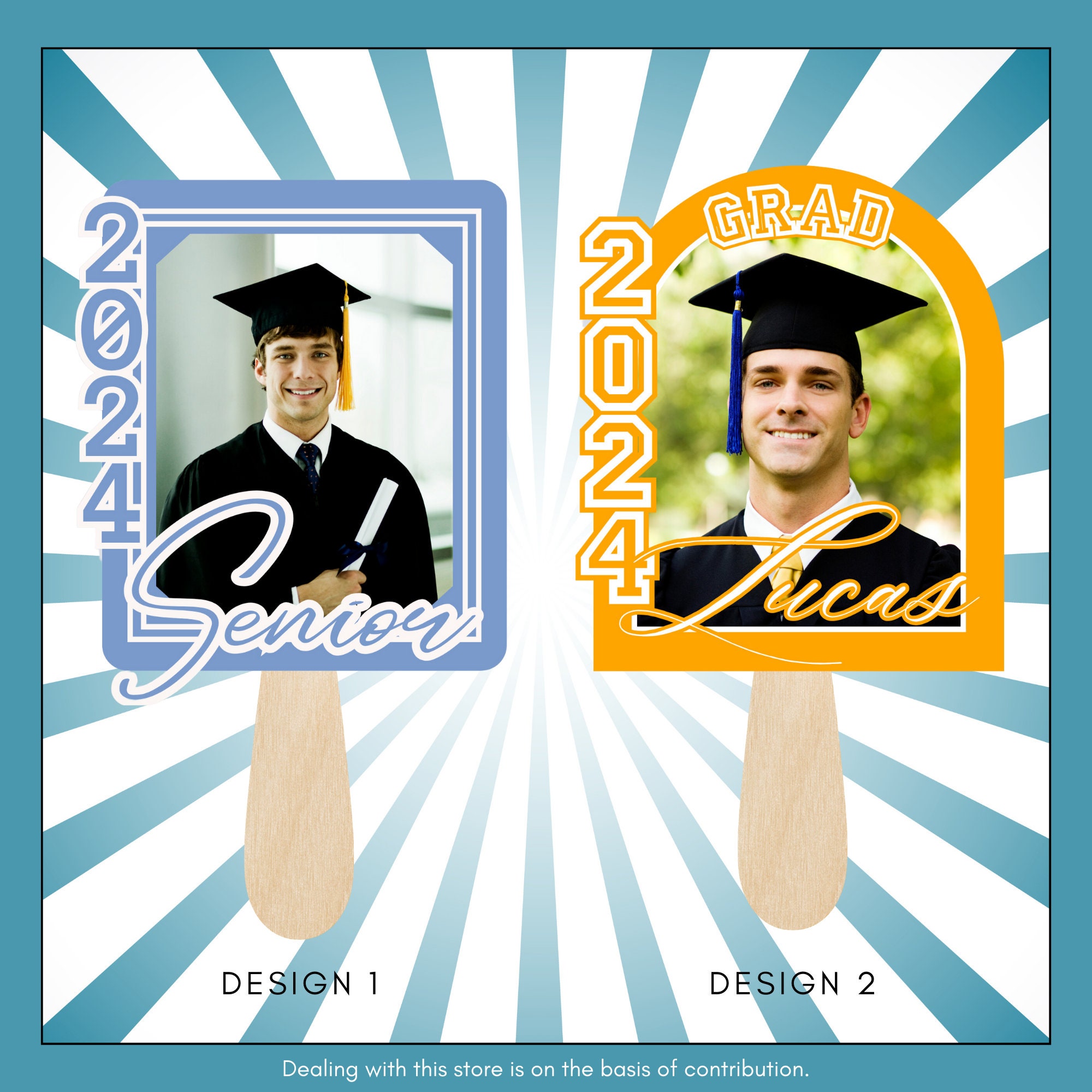 Grad Fan Template Bundle, Grad Fan, Grad Paddle Fan Template ...