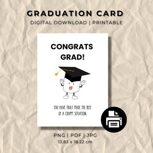 Printable Graduation Card, DIY Graduation Card, Tissue Grad, High School Graduation, College Graduation, Graduation Gifts, Funny Cards