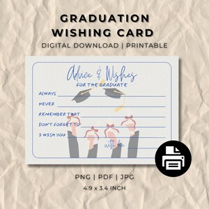 Graduation Rat und Wunschkarten, druckbare Tischdekoration, sofortiger digitaler Download, Abitur, College-Abschluss