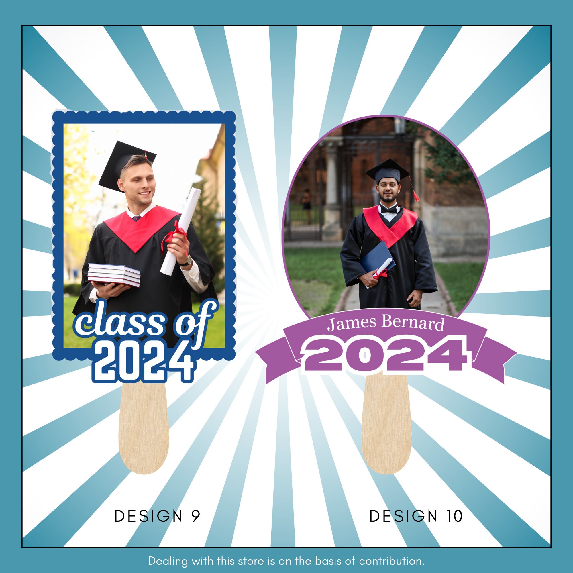 Grad Fan Template Bundle, Grad Fan, Grad Paddle Fan Template ...