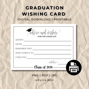 Graduation Rat und Wunschkarten, druckbare Tischdekoration, sofortiger digitaler Download, Abitur, College-Abschluss