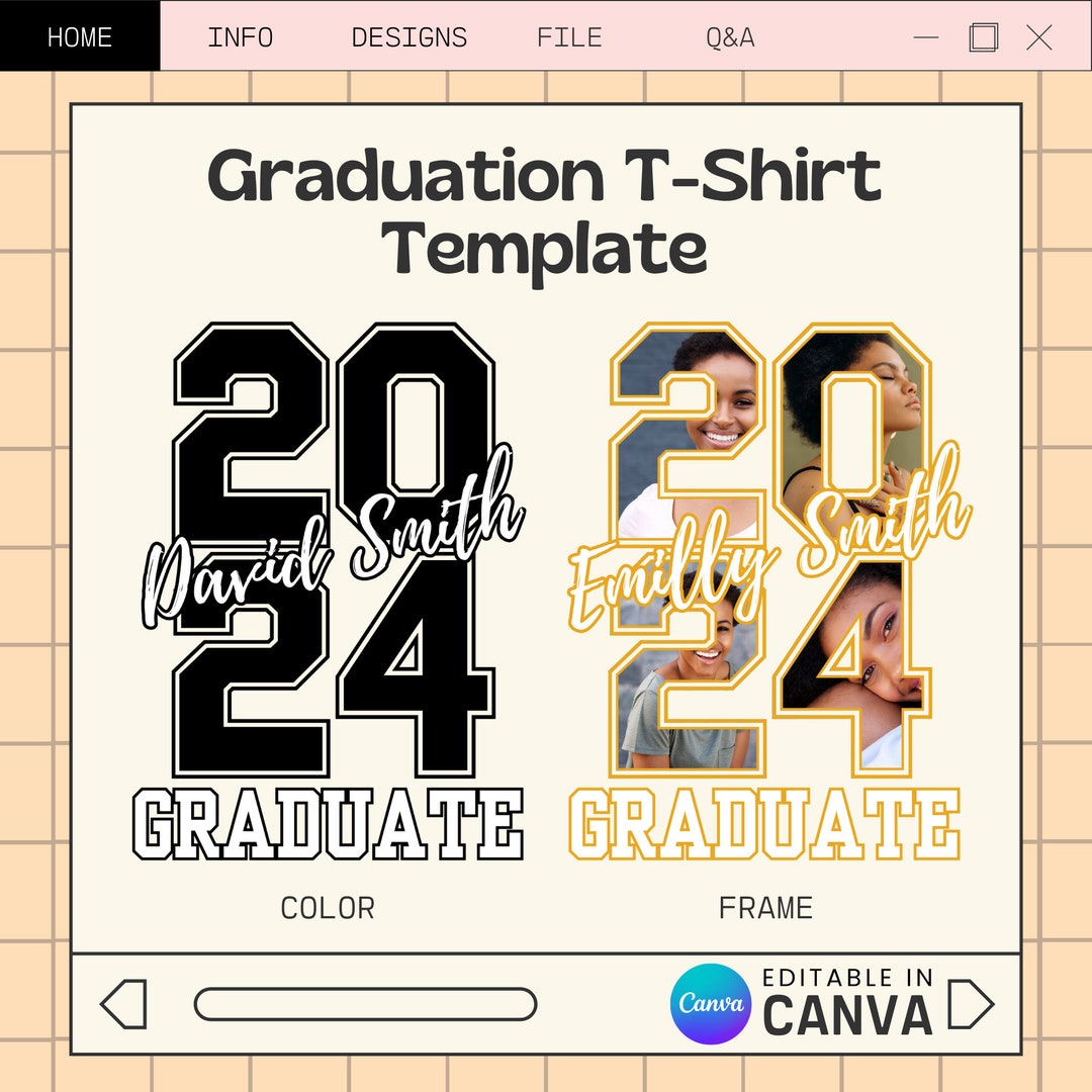 2024 Graduate Canva Template Bundle for T-shirt and Gifts, Drag and ...