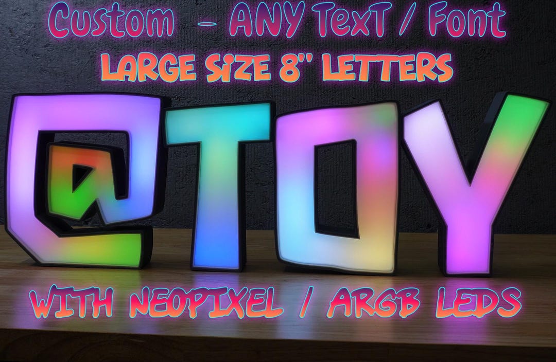 8 Inch - Channel Letters LED Sign - White Embossed Face - RGB Leds - Etsy