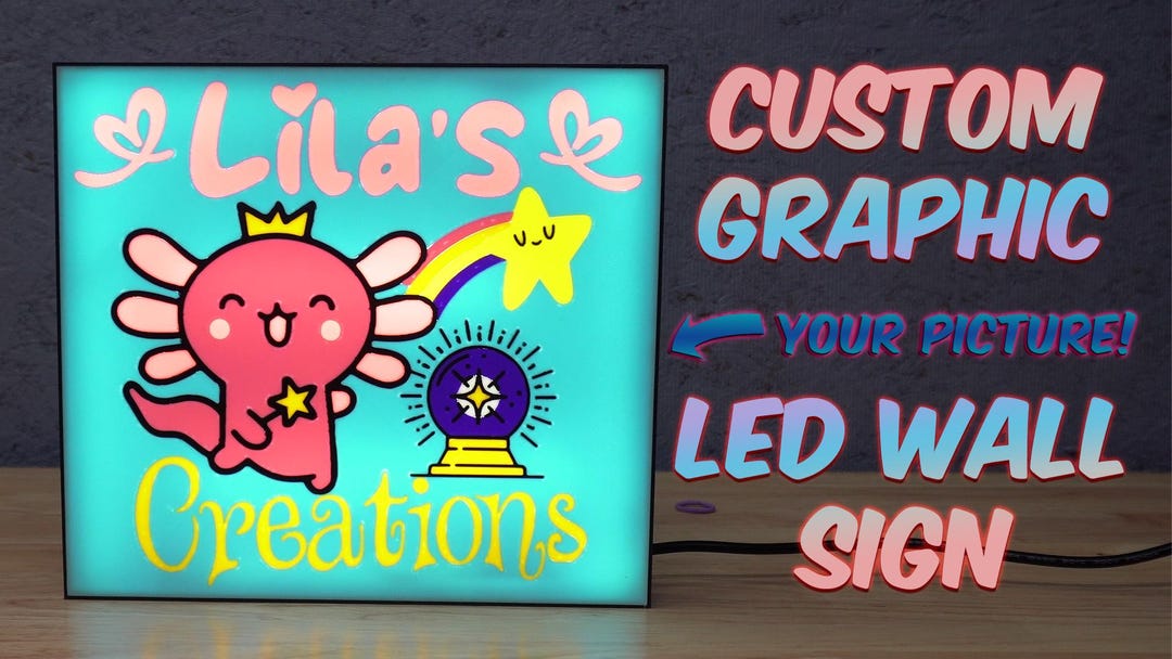 Custom Graphic LED Lighted Sign - Etsy
