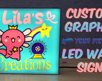 Custom Image / Graphic - 9.8 Inch LED Lighted Sign - White LED - Dimmable - Birthday, Wedding, Customizable Gift for Anyone