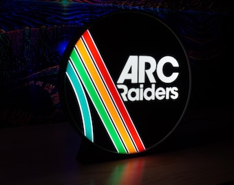 Arc Raiders Graphic Sign - White LED -  Colored 3d Print - Gaming Sign