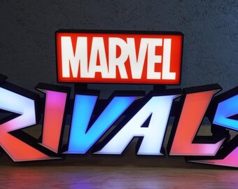 Marvel Rivals - Large LED Neo Pixel Sign - Graphic 3D Print - RGB LEDS - Well Decor - Fun Gaming Streamer, Huge Neon Sign