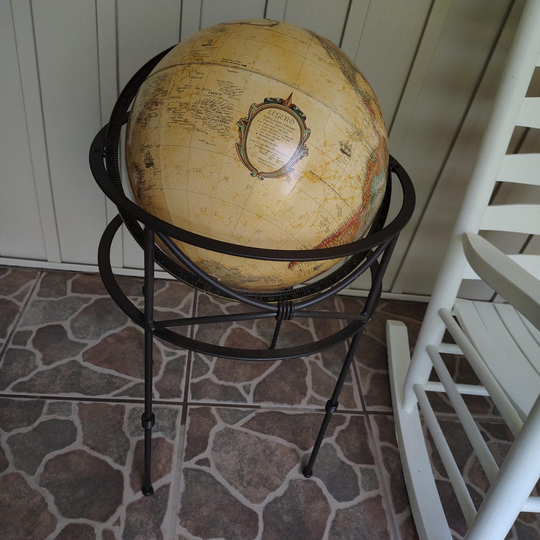 Vintage Replogle 12" World Classic Globe: Metal Floor Stand, 1980s-90s ...