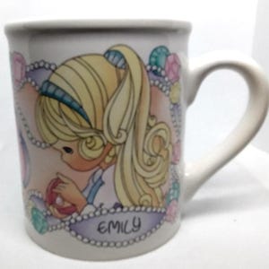 Precious Moments Mug/Cup Ceramic &quot;Emily&quot; White 1997 Enesco Vintage - Great Condition