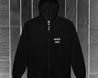 Whispered Kink: sudadera con capucha unisex con cremallera 'Nice Ink': ¡explora expresiones sutiles! / Tatuajes y arte corporal