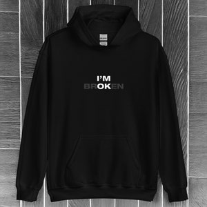 Resilience Unisex Hoodie | I'M OK Black Sweatshirt | Mental Health Awareness Apparel