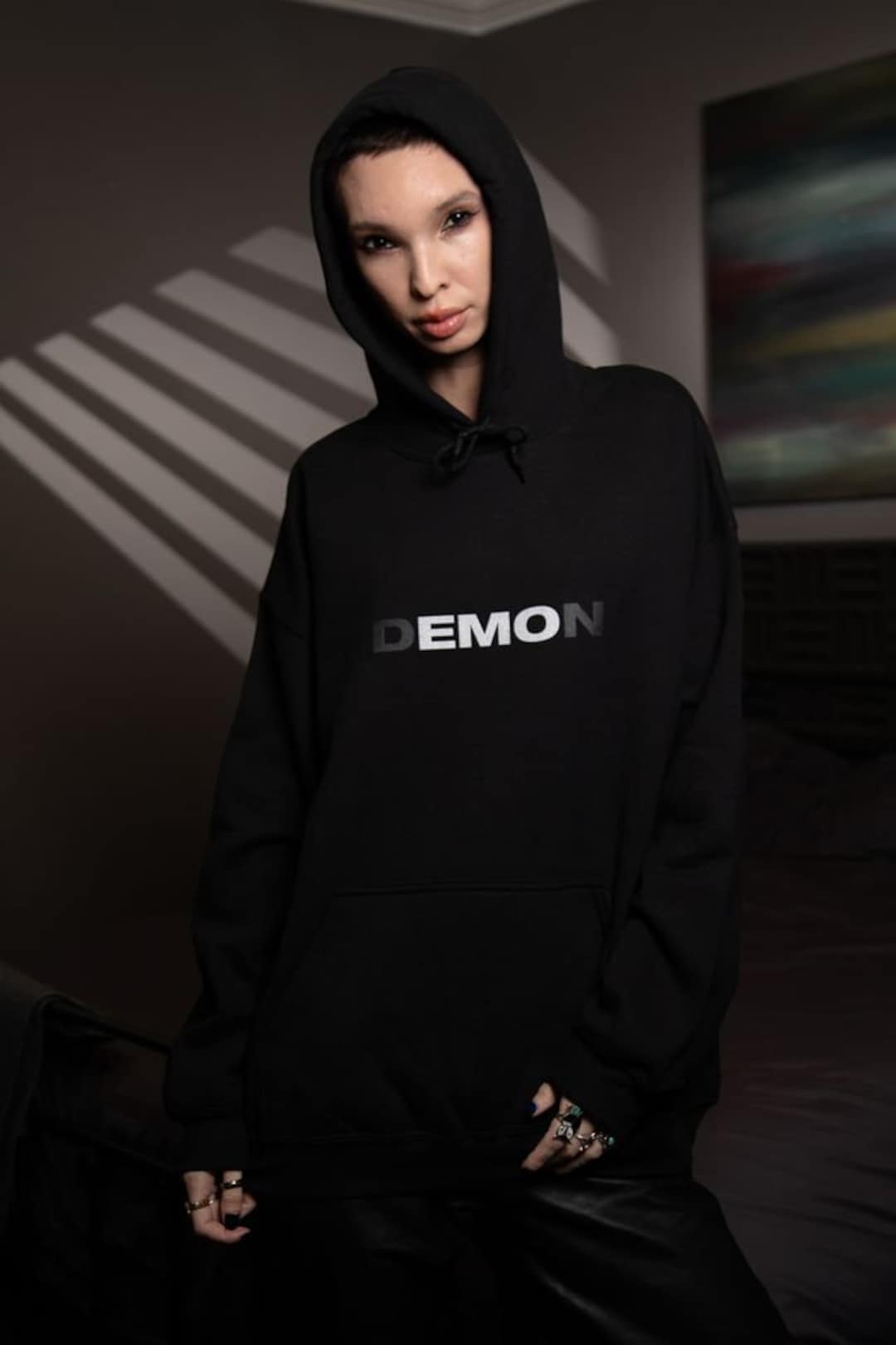 Secret Emo Discover the Hidden Meaning: 'DEMON' Unisex Hoodie With Concealed ...