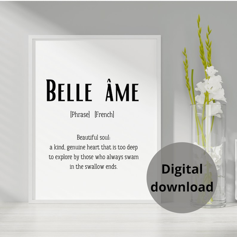 Belle me Printable Wall Art Belle Ame Word Definition French Words belle-me-printable-wall-art-belle-ame-word-definition-french-words