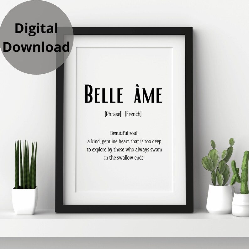 Belle me Printable Wall Art Belle Ame Word Definition French Words belle-me-printable-wall-art-belle-ame-word-definition-french-words