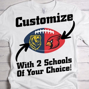 Custom Gift Two College Football Hoodie, Dual School Unisex
