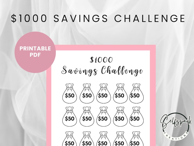 1000 Savings Challenge printable PDF 1 Money Saving - Etsy