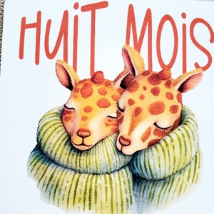 Cartes étapes Jumeaux- 1ère année bébés- Mois anniversaire- jumeaux - cadeaux - Animaux image 7