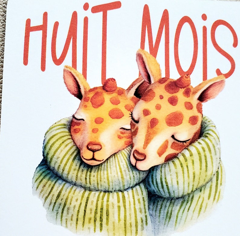 Cartes étapes Jumeaux- 1ère année bébés- Mois anniversaire- jumeaux - cadeaux - Animaux image 7