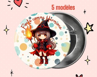Badge "Forte comme Hermione" / Sorcière / Motivation – Accessoire inspirant et personnalisé