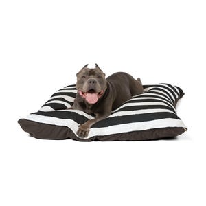 Stylish Striped Pet Bed for Cozy Pets, Black and White Dog Cushion, Cat Bed, Pet Lover Gift, Home Decor