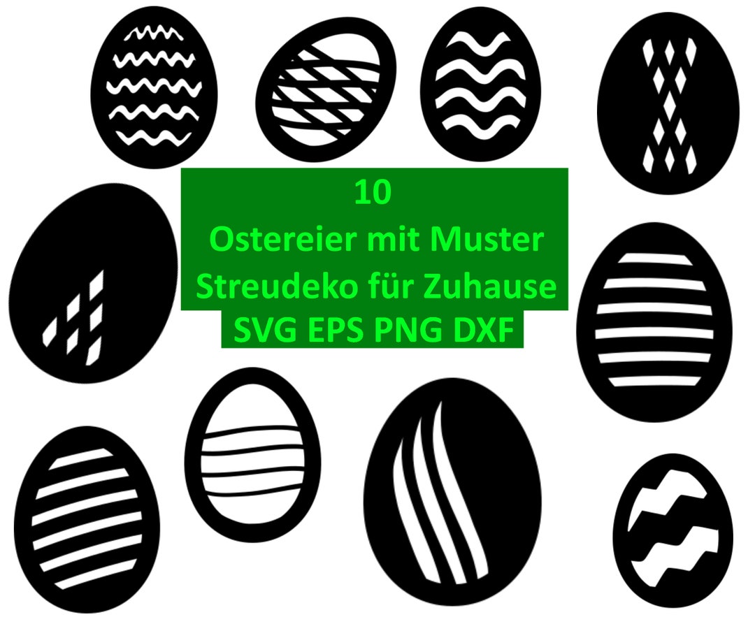 Easter Eggs With Pattern SVG Png Eps Dxf Scatter Decoration for Home ...
